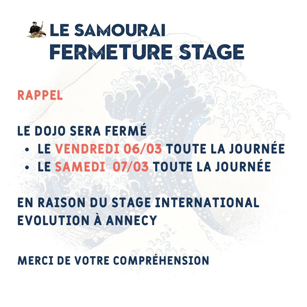 Fermeture pour le stage national Evolution Annecy 07/08 mars 2026