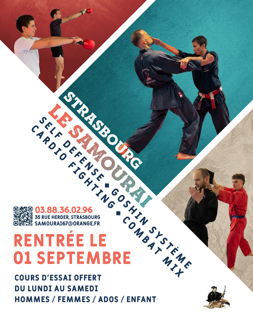 Cours de goshin système, self defense, cardio fighting et combat mix au Smaoura Strasbourg. Rentrée le 01 septembre.
